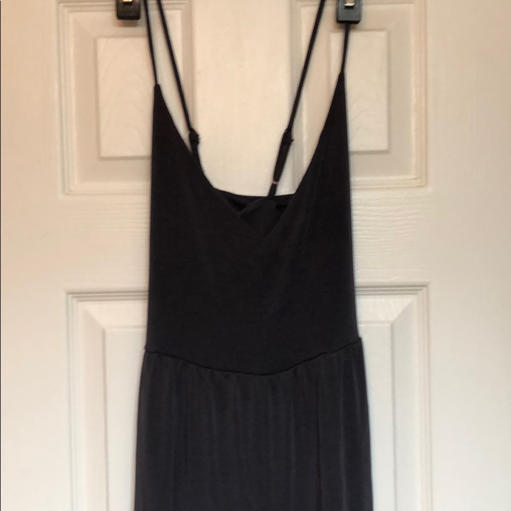 Midi grey cross back jumpsuit